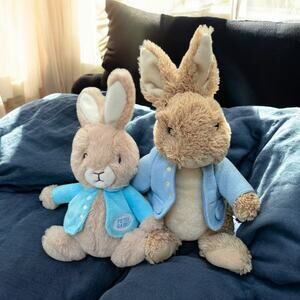 Gund Plush Beatrix Potter & Peter Rabbit Bunny Jacket Nursery Easter 12" Lot x2